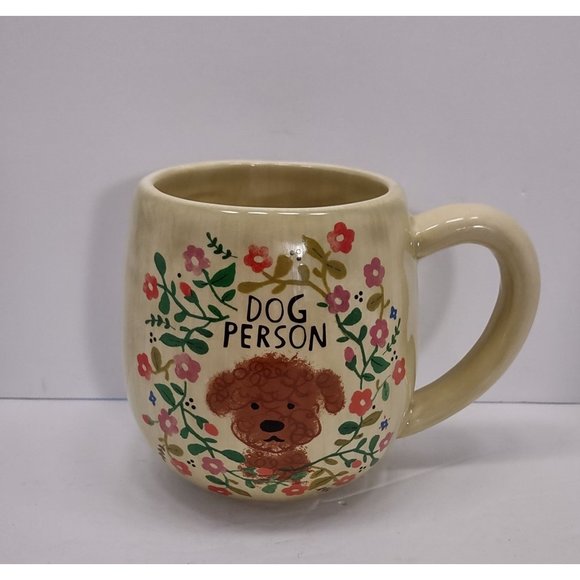 NATURAL LIFE Other - NATURAL LIFE MUG “DOG PERSON” CREAM FLORAL DESIGN MUG373